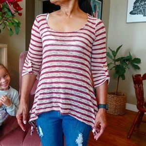 Blu Pepper | Long Sleeve Sheer Sweater